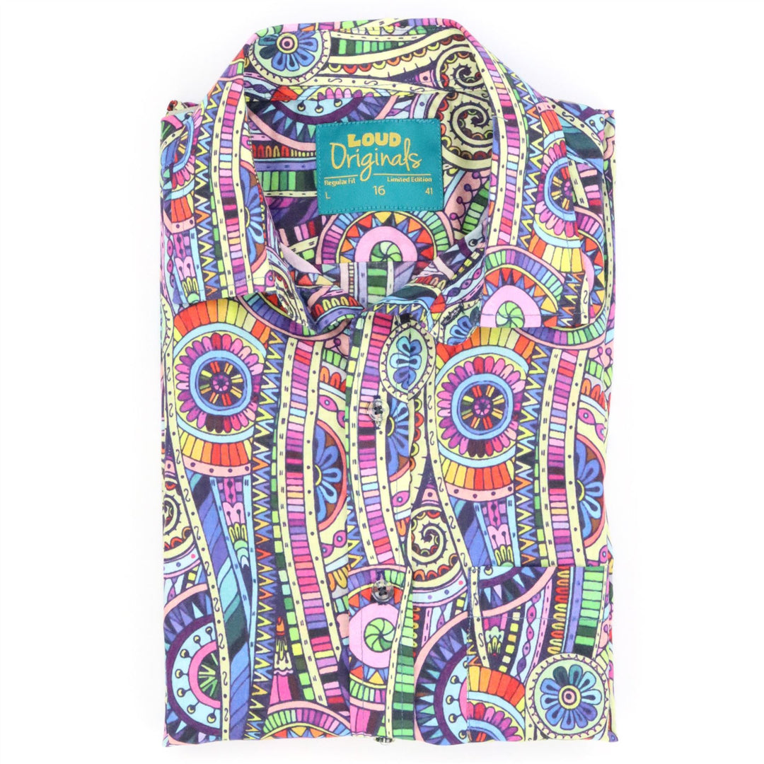Regular Fit Short Sleeve Shirt - Maze Art