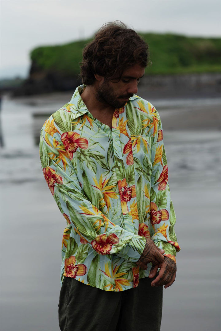 Regular Fit Long Sleeve Shirt - Tropic Solstice