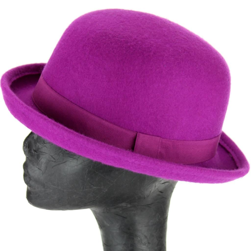 Wool felt bowler Derby hat - Pink