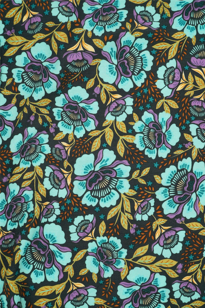 Regular Fit Long Sleeve Shirt - Teal Floral