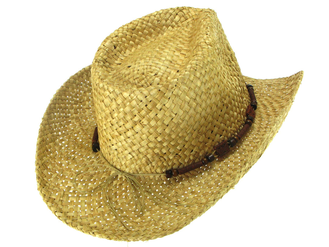 Straw Cowboy Hat with Wood Band