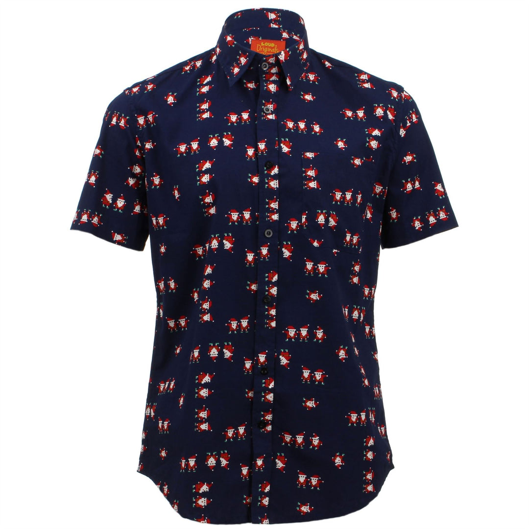 Tailored Fit Short Sleeve Shirt - Pixelated Santa