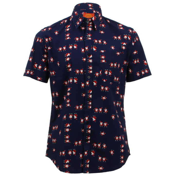 Tailored Fit Short Sleeve Shirt - Pixelated Santa