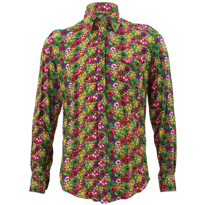 Tailored Fit Long Sleeve Shirt - Multi-coloured Floral
