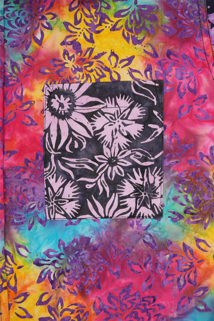 Regular Fit Long Sleeve Shirt - Random Mixed Panel Batik Purple