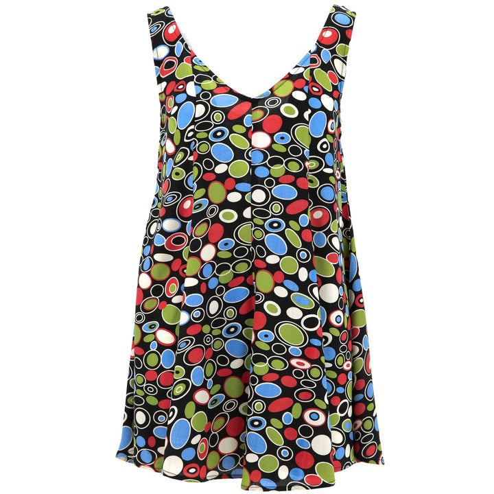 Floaty Dolly Dress - 60s Circles Black