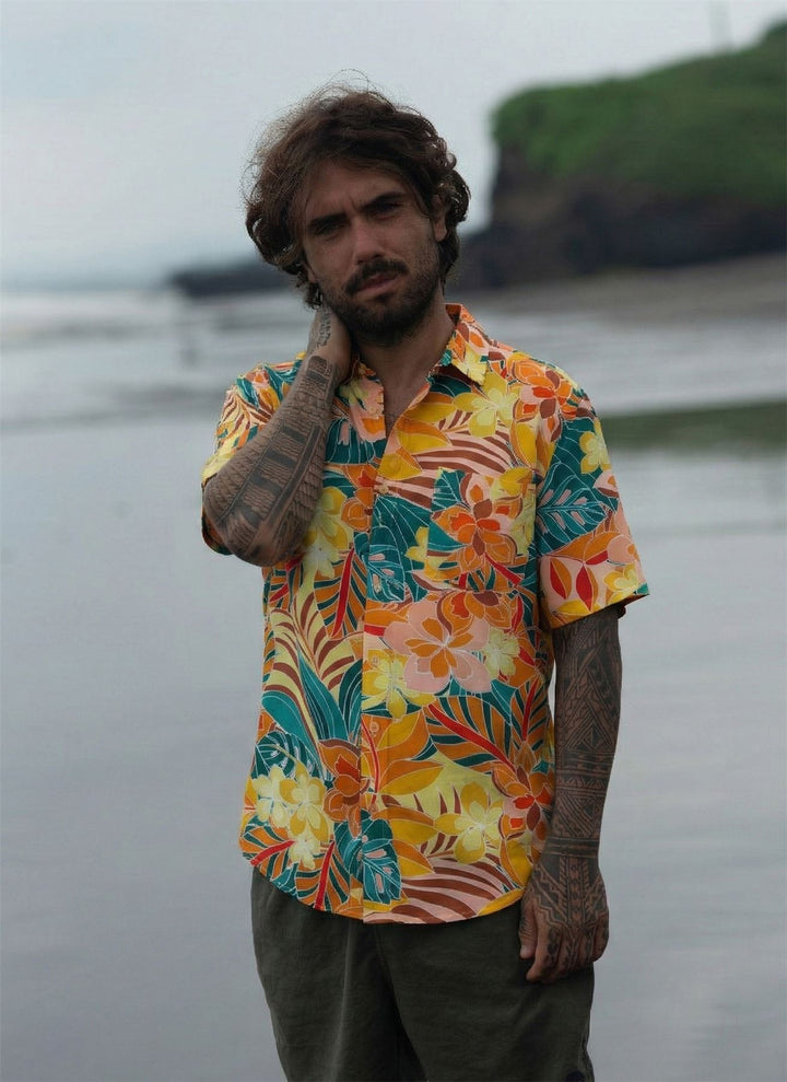 Regular Fit Short Sleeve Shirt - Tropical Palm