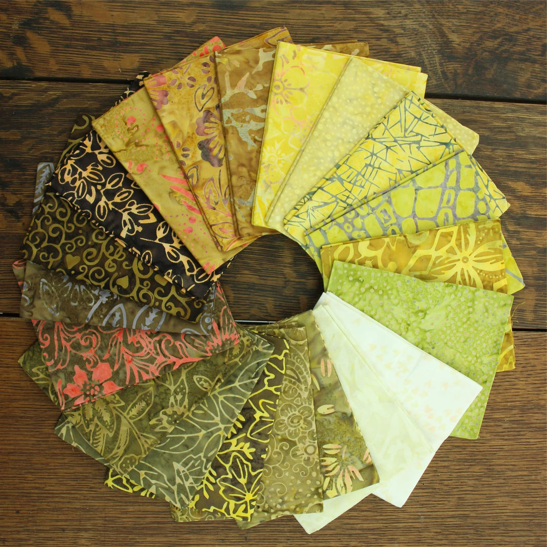 Fat Quarter - 20 Pieces of 19" x 20" Cotton Batik