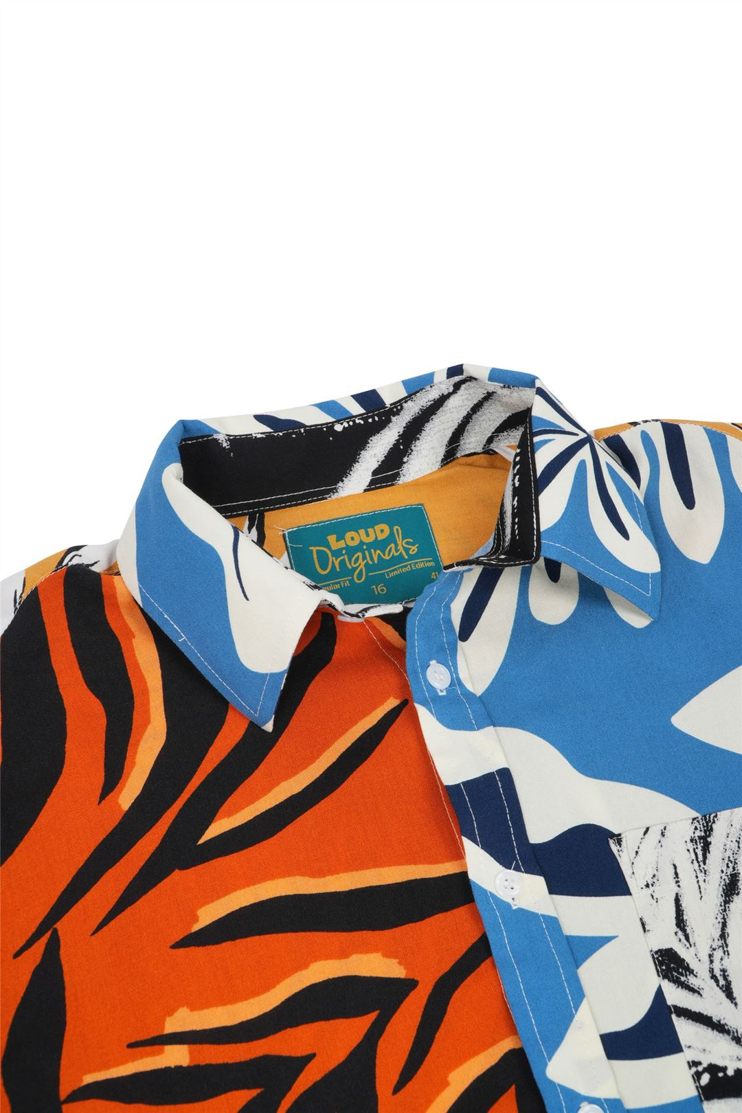 Regular Fit Long Sleeve Shirt - Random Mixed Panel Tropical