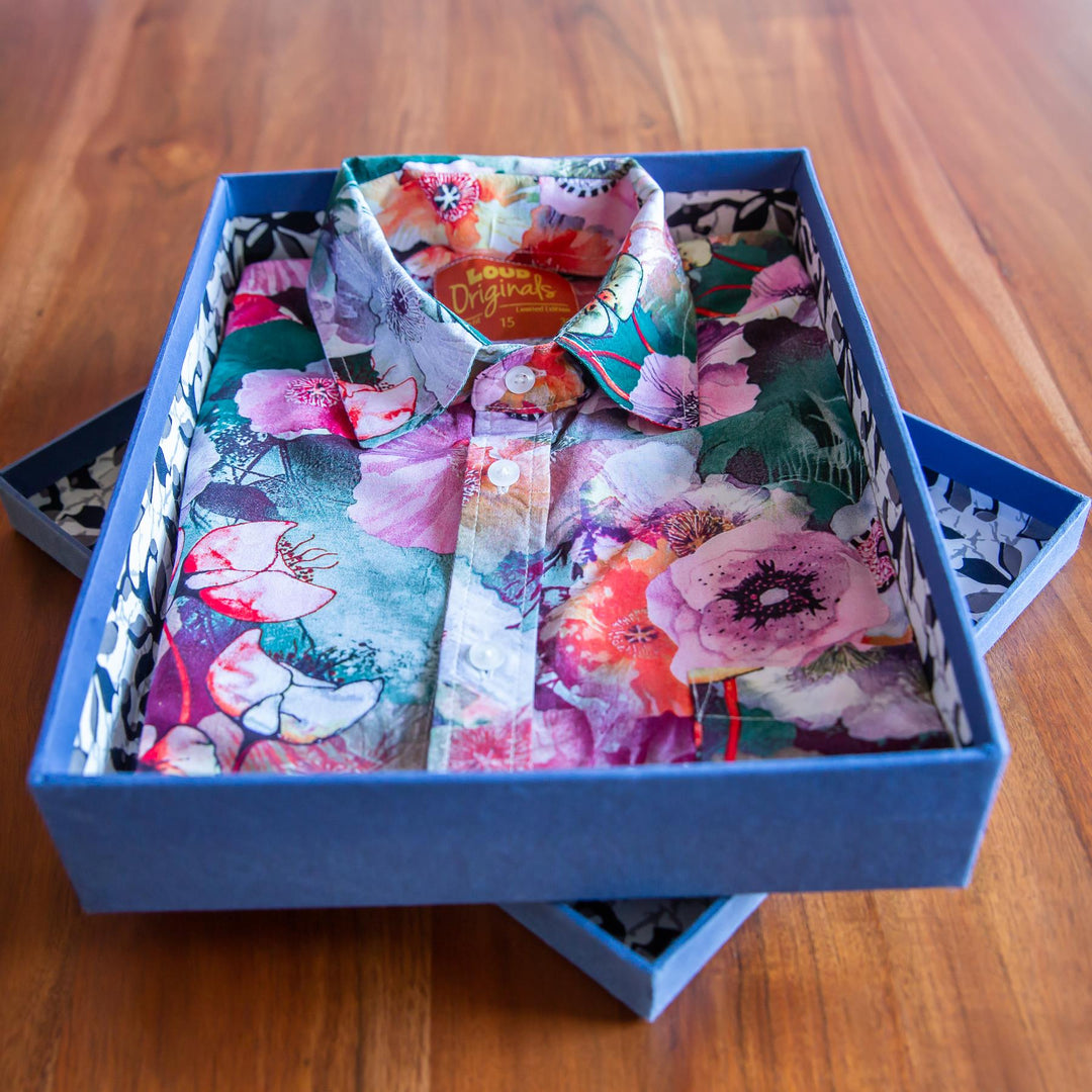 Handmade Luxury A4 Deep Presentation Shirt & Gift Box - Cobalt
