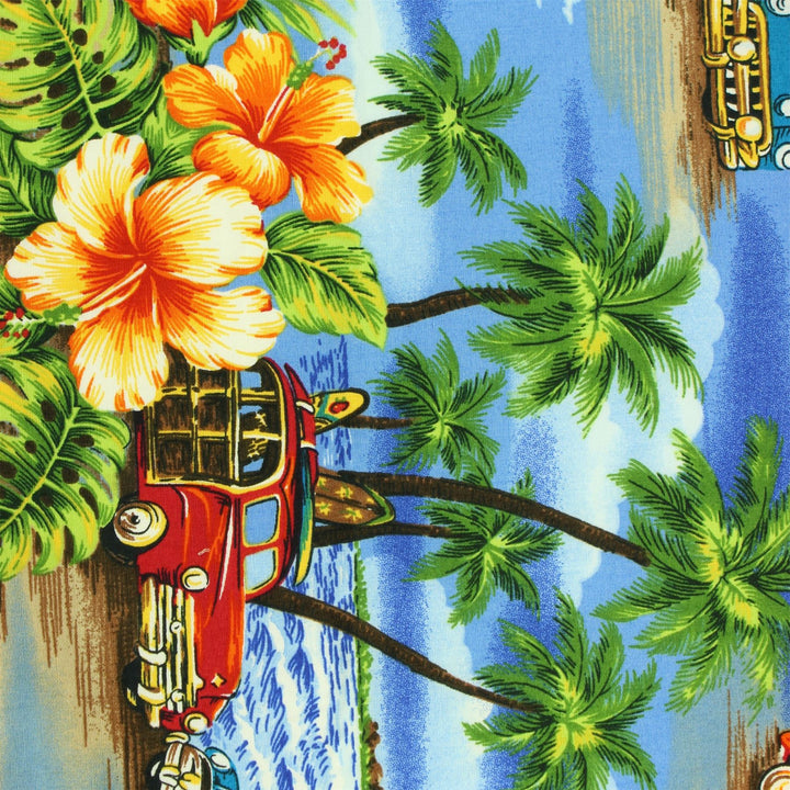 Tailored Fit Short Sleeve Shirt - Blue Sky Beaches & Classic Cars