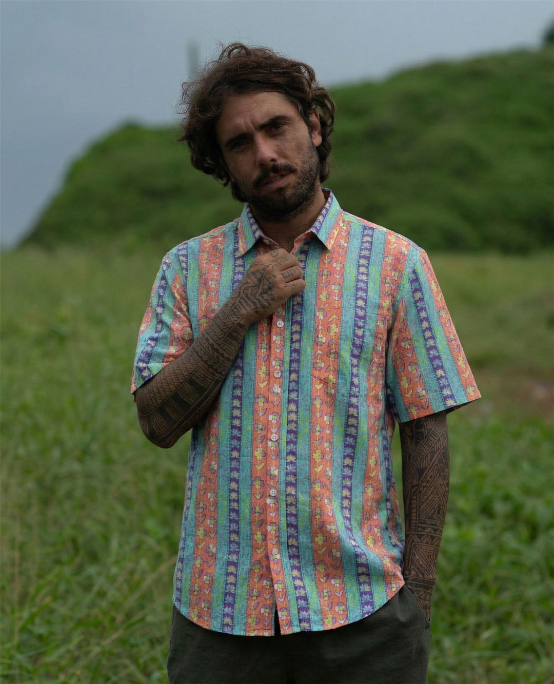 Regular Fit Short Sleeve Shirt - Folk Stripe