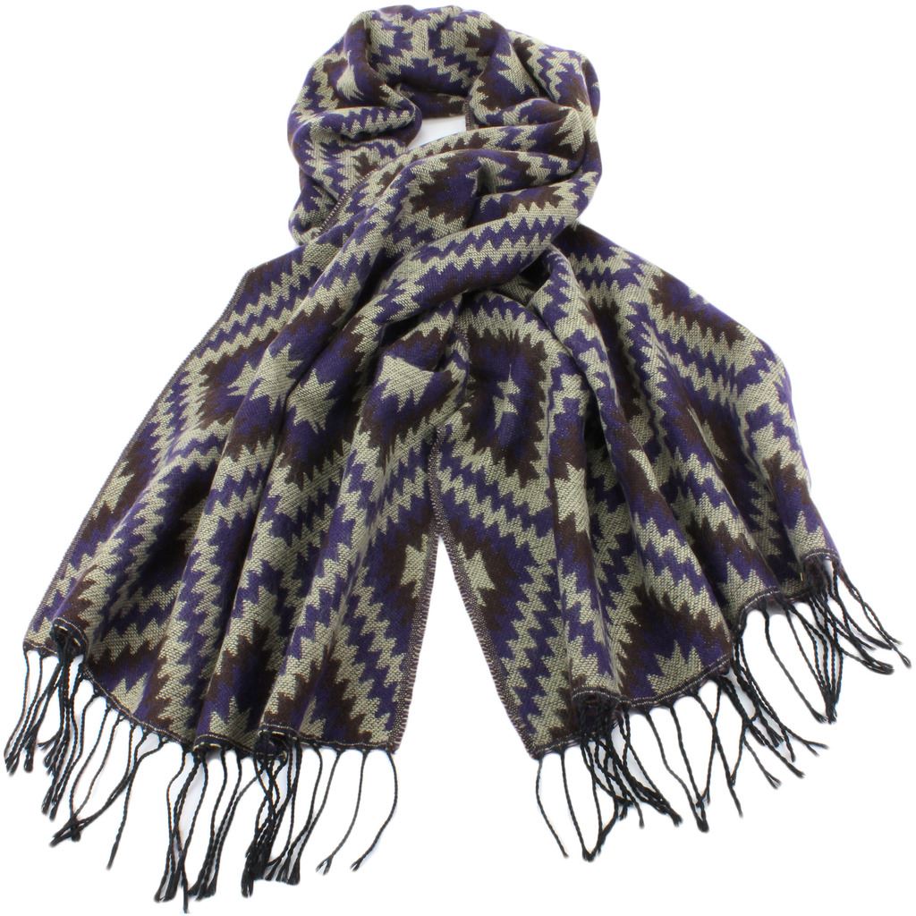 Aztec Pattern Soft Scarf - Purple