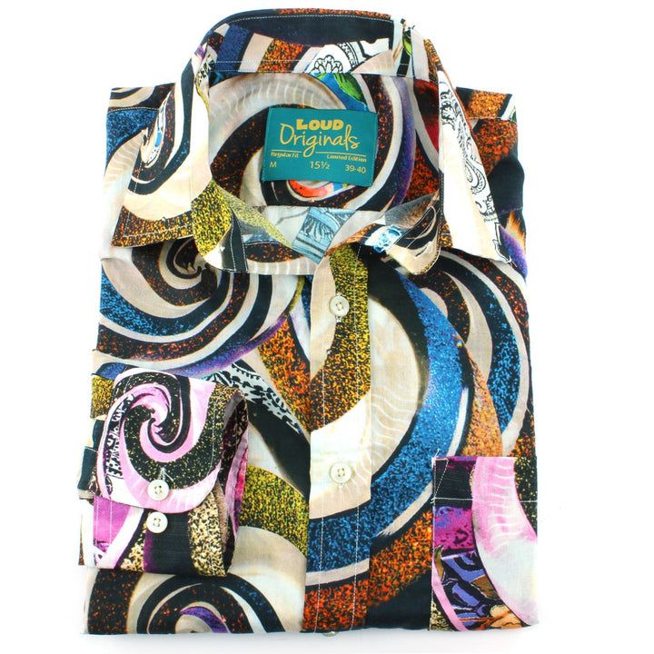 Regular Fit Long Sleeve Shirt - Purple Abstract Swirls