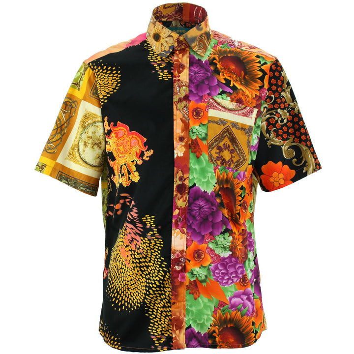 Regular Fit Short Sleeve Shirt - Random Mixed Panel