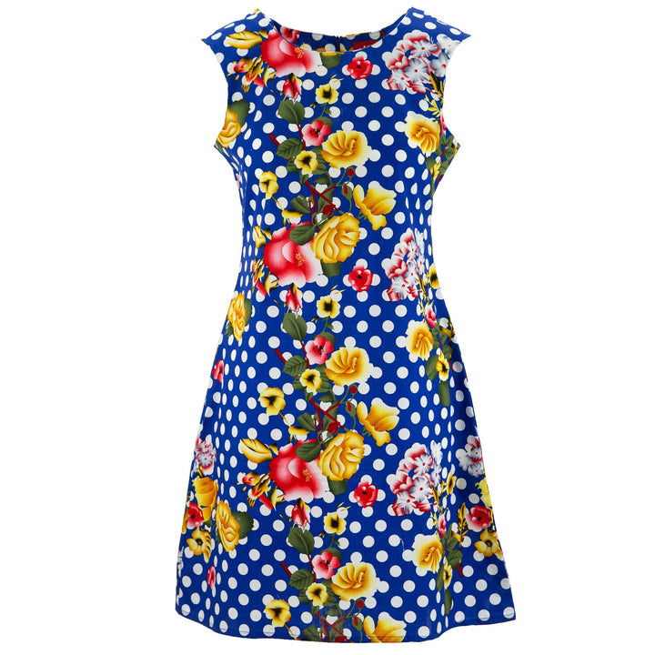 Nifty Shifty Dress - Polka Dot Floral