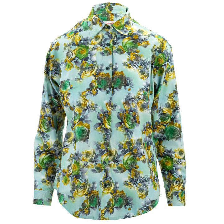 Classic Women's Shirt - Azure Rose Garden
