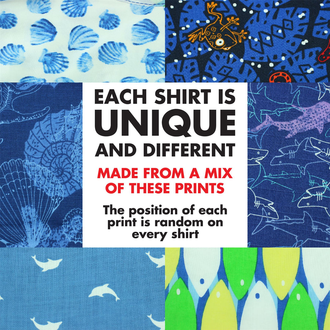 Regular Fit Short Sleeve Shirt - Random Mixed Panel - Sealife