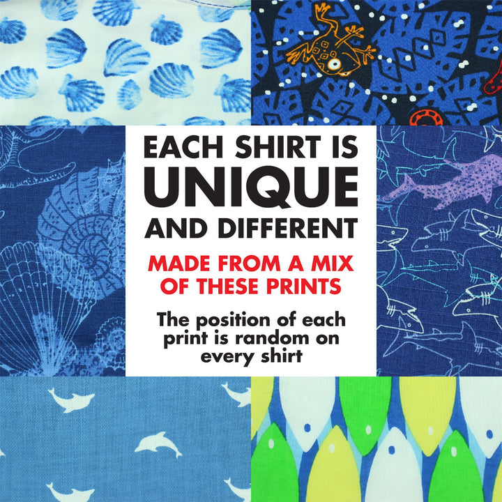 Regular Fit Short Sleeve Shirt - Random Mixed Panel - Sealife