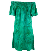 Shirred Comfy Dress - Feathers Glade Green