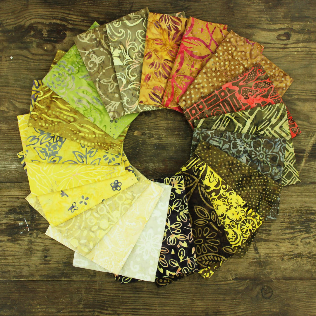Fat Quarter - 20 Pieces of 19" x 20" Cotton Batik