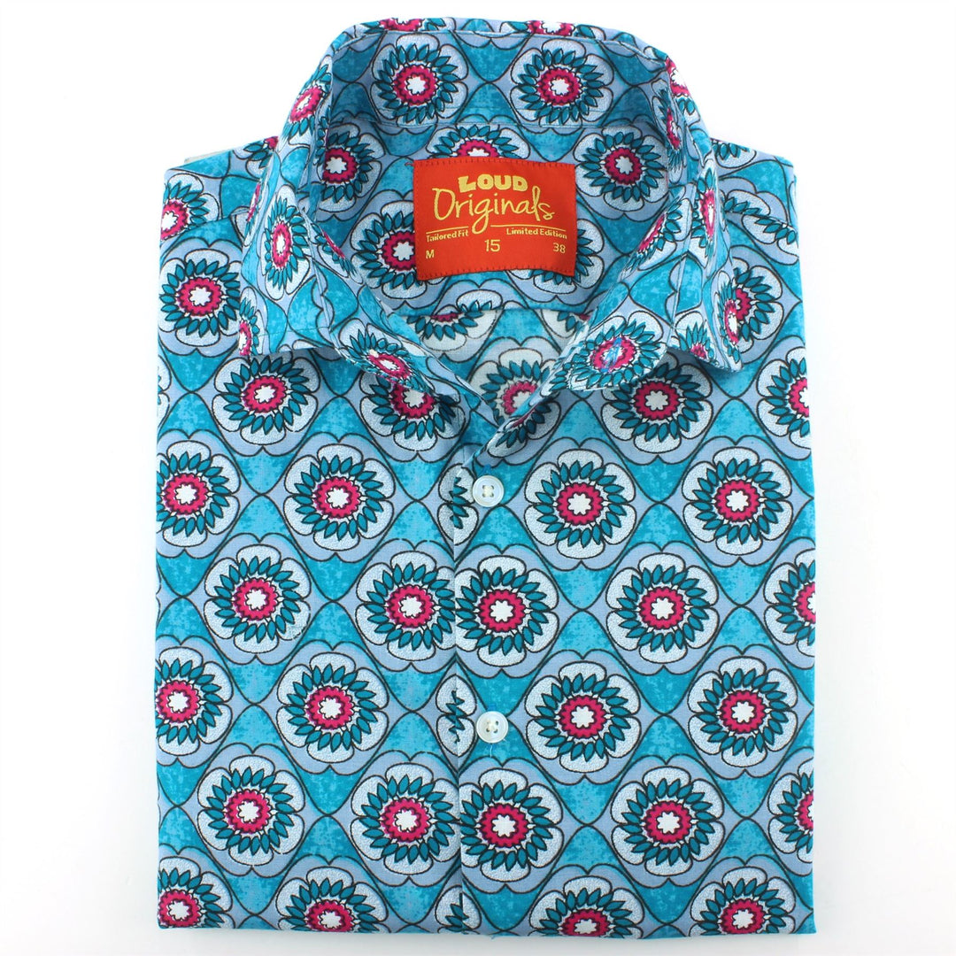 Tailored Fit Long Sleeve Shirt - Floral Wave