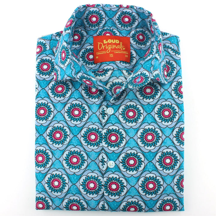 Tailored Fit Long Sleeve Shirt - Floral Wave