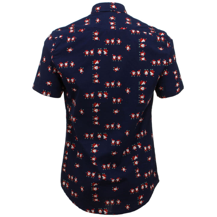 Tailored Fit Short Sleeve Shirt - Pixelated Santa