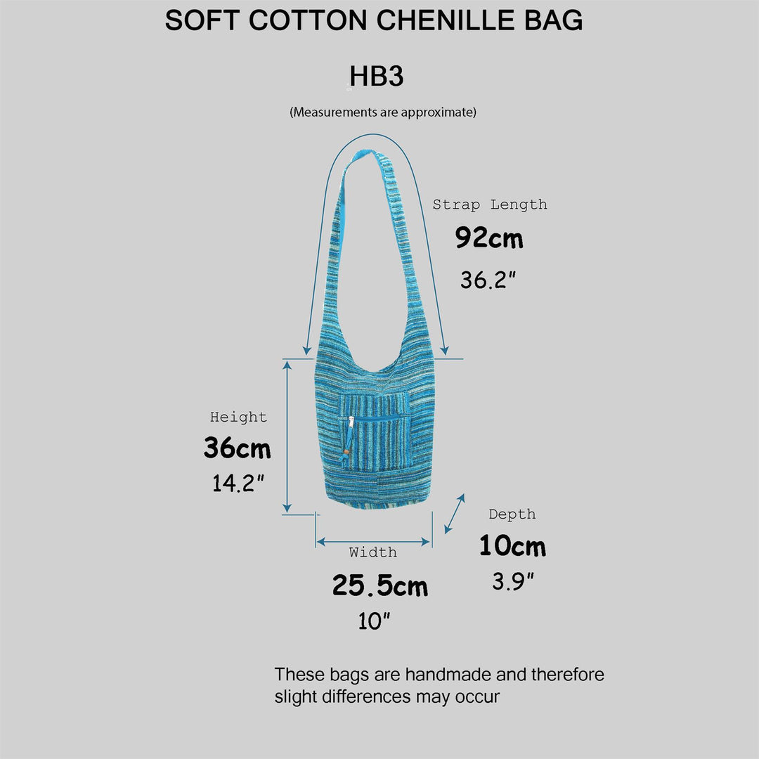 Striped Chenille Sling Shoulder Bag - Navy Orange