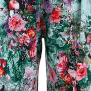 Loose Summer Trousers - Teal Garden