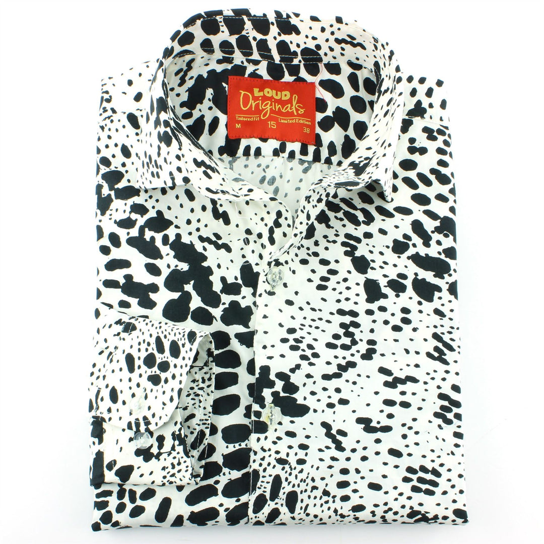Tailored Fit Long Sleeve Shirt - Black Spots