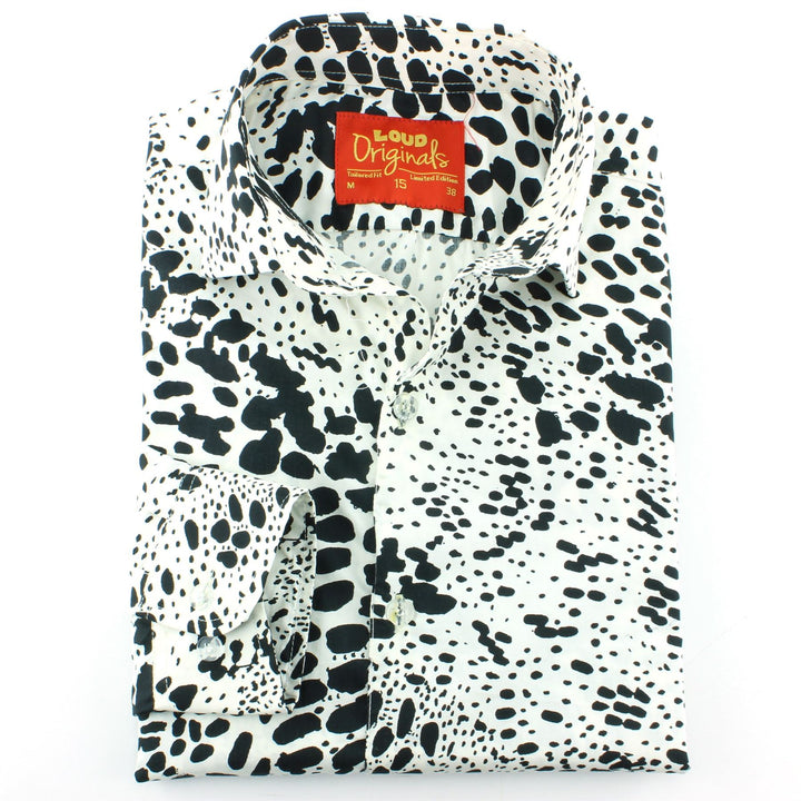Tailored Fit Long Sleeve Shirt - Black Spots