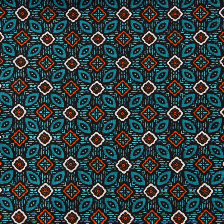 Tailored Fit Long Sleeve Shirt - Turquoise Abstract