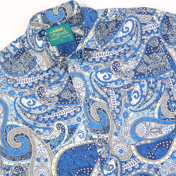 Regular Fit Short Sleeve Shirt - Porcelain Paisley