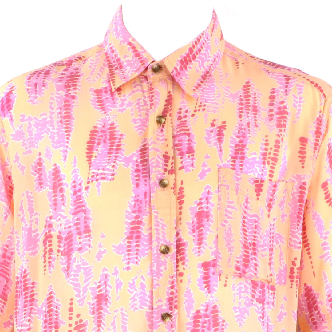 Regular Fit Short Sleeve Shirt - Yellow & Pink Abstract