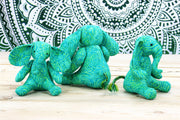 Batik Cotton Friendship Elephant - Green Dotty Spiral