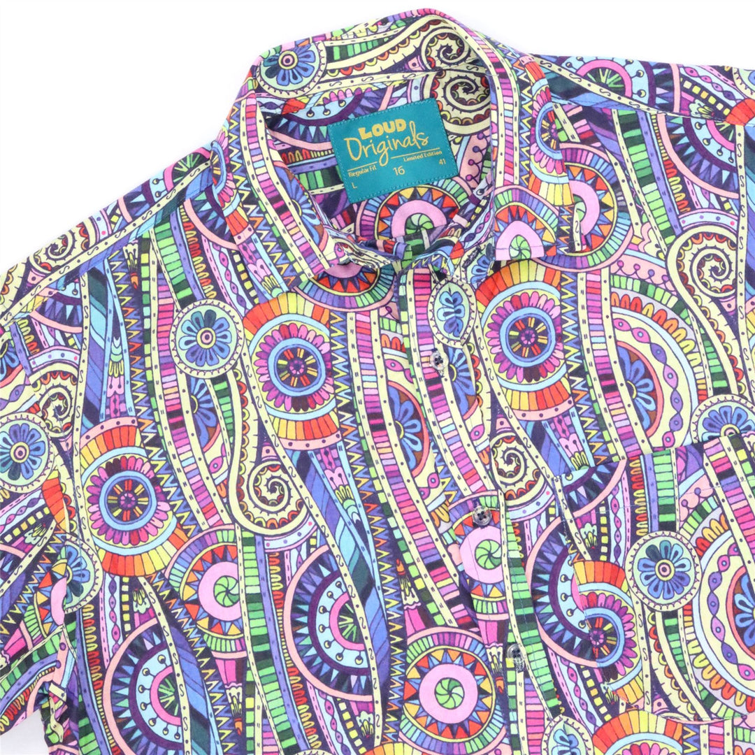Regular Fit Short Sleeve Shirt - Maze Art