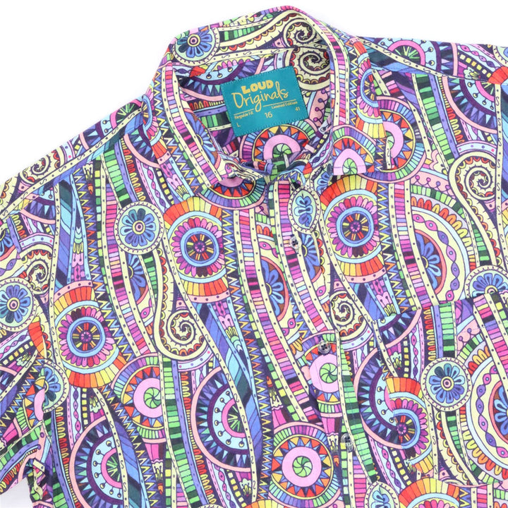 Regular Fit Short Sleeve Shirt - Maze Art