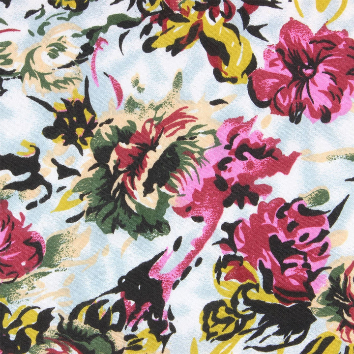 Tailored Fit Long Sleeve Shirt - Green & Yellow Abstract Floral