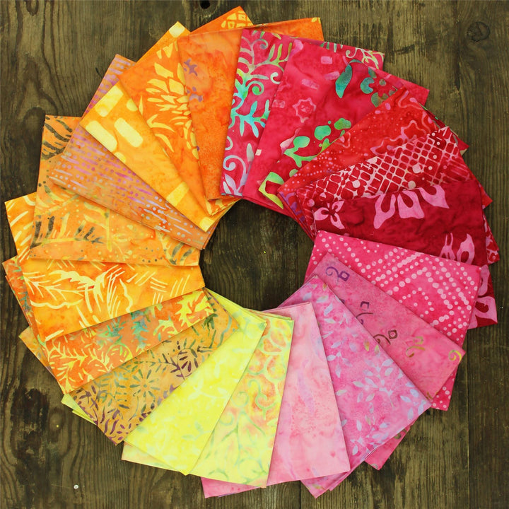 Fat Quarter - 20 Pieces of 19" x 20" Cotton Batik