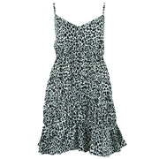 Tier Drop Summer Dress - Mono Leopard Cotton