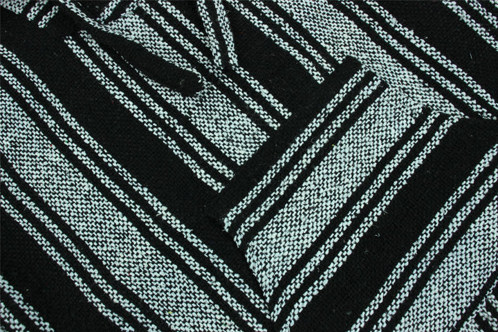 Recycled Mexican Baja Jerga Hoody - Black White