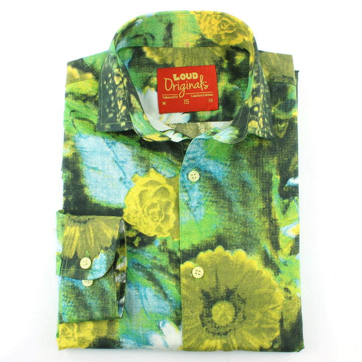 Tailored Fit Long Sleeve Shirt - Floral Wash