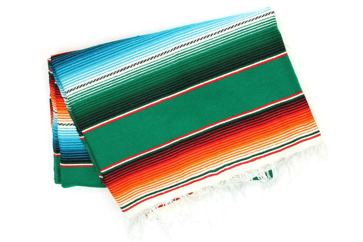 Handwoven Mexican Serape Large 200cm x 147cm - Green