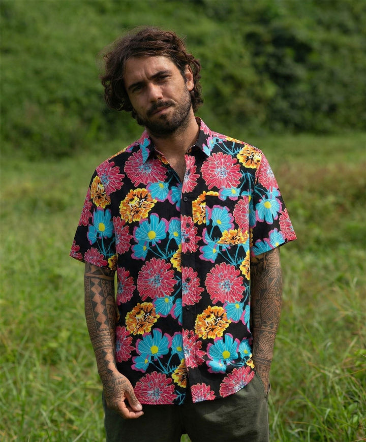 Regular Fit Short Sleeve Shirt - Electric Dahlia