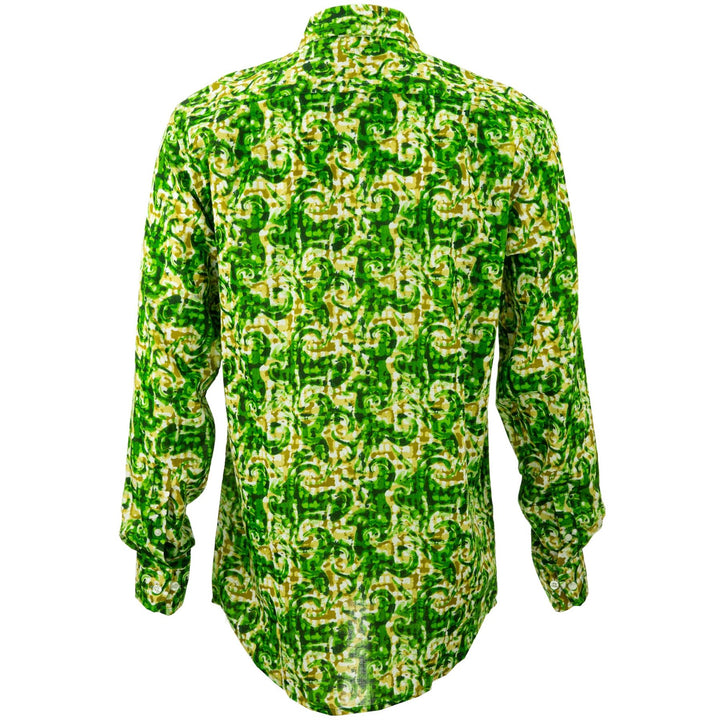 Regular Fit Long Sleeve Shirt - Green Ripple
