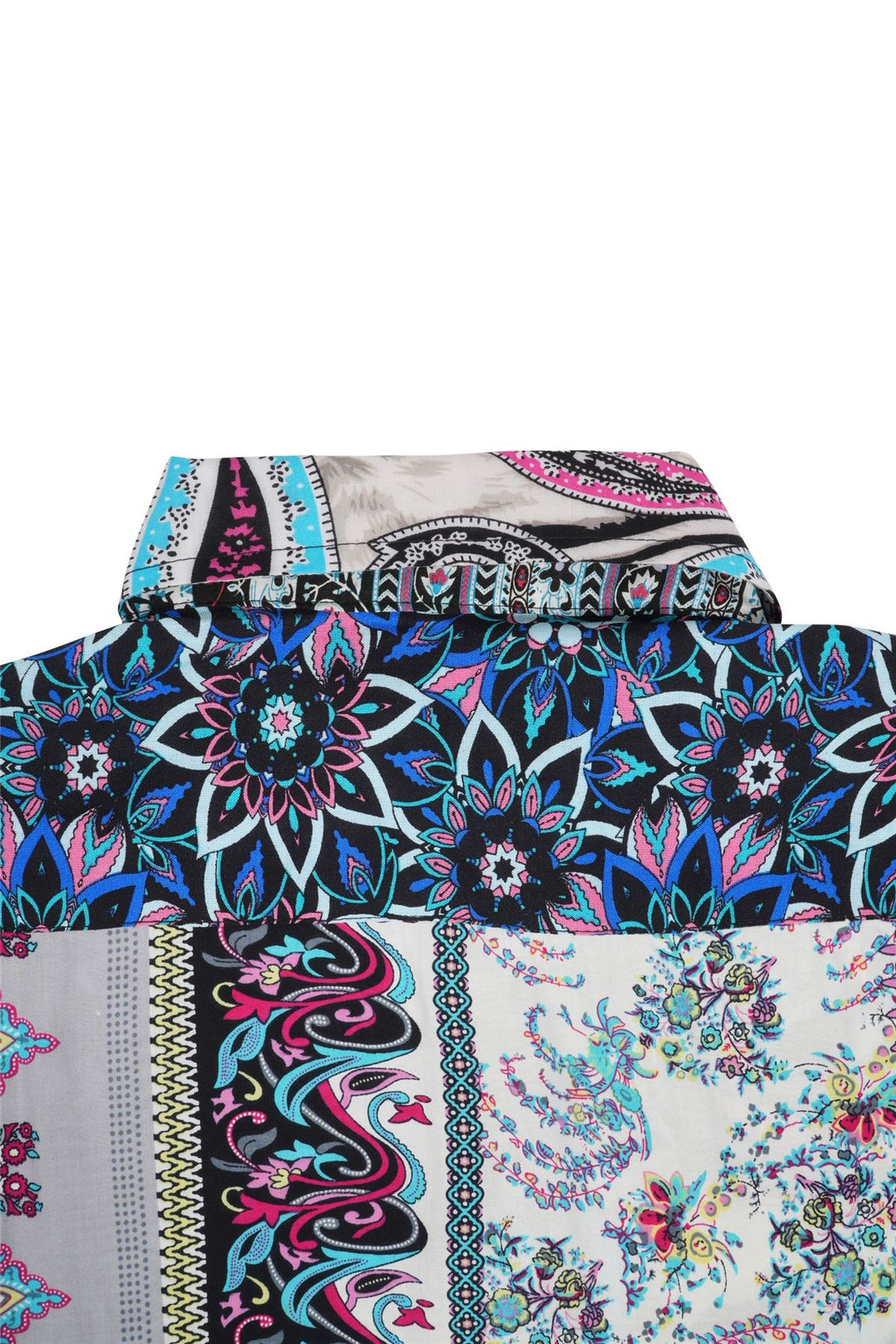 Regular Fit Long Sleeve Shirt - Random Mixed Panel Paisley Floral