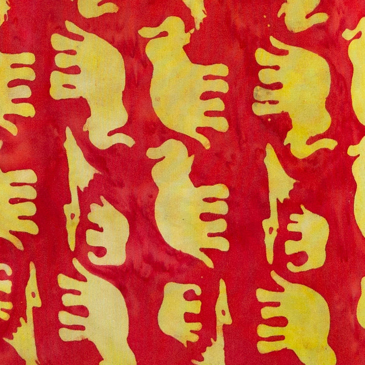 Regular Fit Long Sleeve Shirt - Herd of Elephants - Red