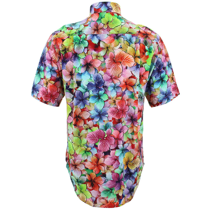 Regular Fit Short Sleeve Shirt - Autumn Leaves