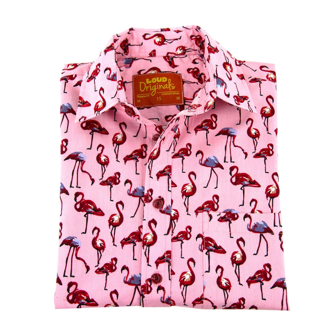 Regular Fit Long Sleeve Shirt - Flamingos